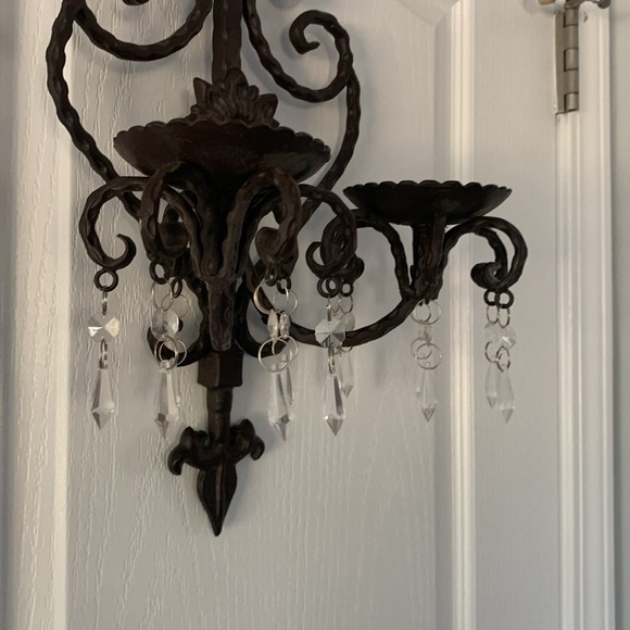 Cast iron wall sconces‎ brown traditional vintage moody with crystal - Picture 2 of 11